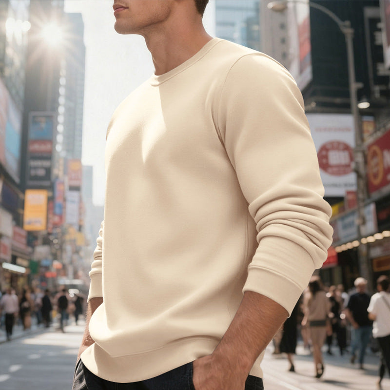 Herren lässiger Sweatpullover mit Rundhals-Ausschnitt und bequemen Bündchen Echoarchiv