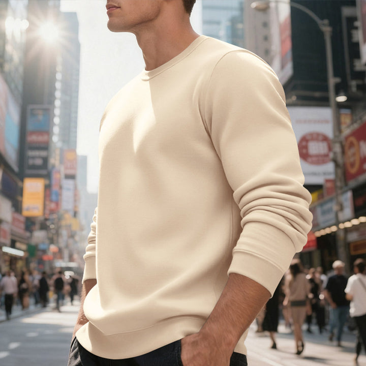 Herren lässiger Sweatpullover mit Rundhals-Ausschnitt und bequemen Bündchen Echoarchiv