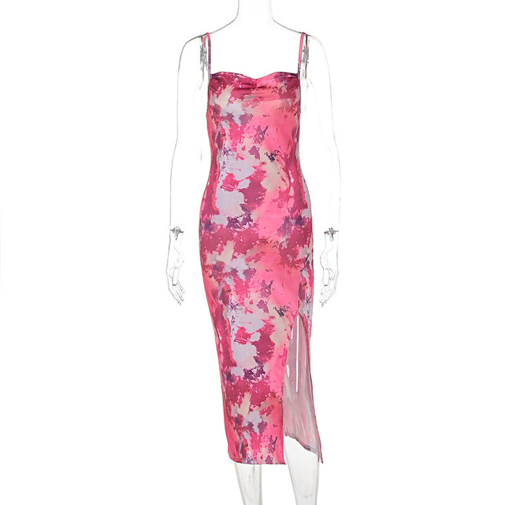Damen Midi-Kleid mit asymmetrischem Saum und floralem Muster Echo Archiv