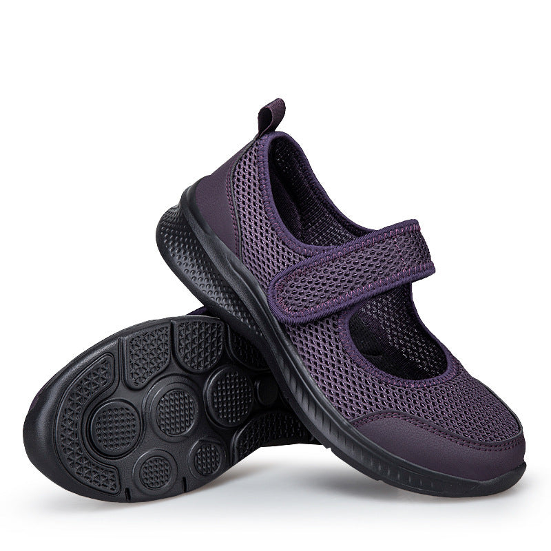 Damen nan Klett-Riemen-Sneaker im Ballerina-Stil mit atmungsaktivem Meshoberteil und flexibler Leichtsohle Echo Archiv