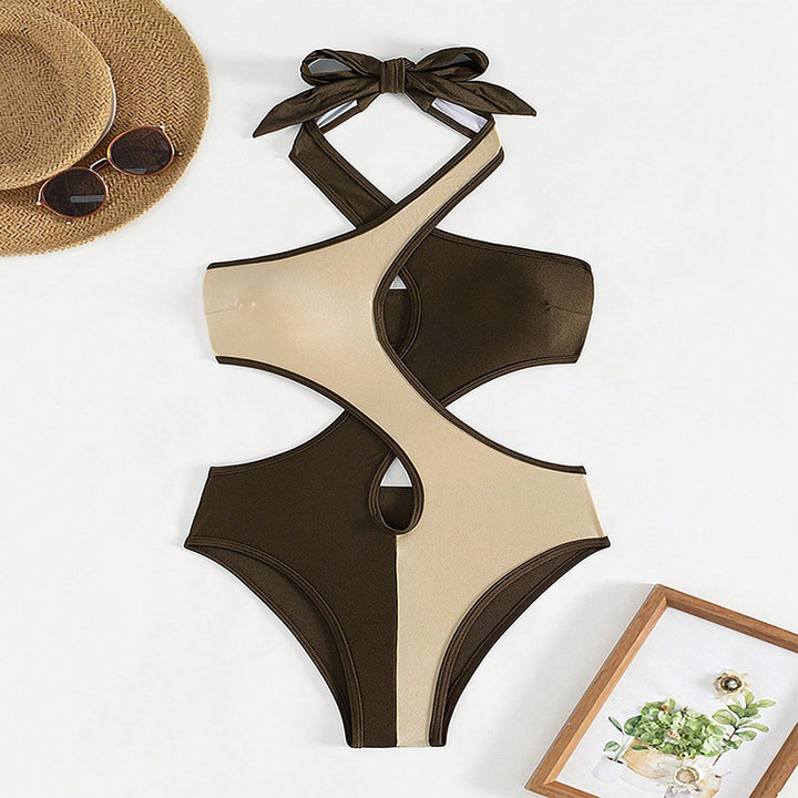 Damen Einseitiger Badeanzug mit kreativem Schnitt und stylischem Detail Echo Archiv