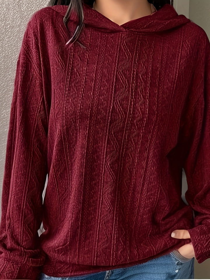 Damen Oversize Kapuzenpullover mit strukturierter Wellenoptik und Kängurutasche Echoarchiv