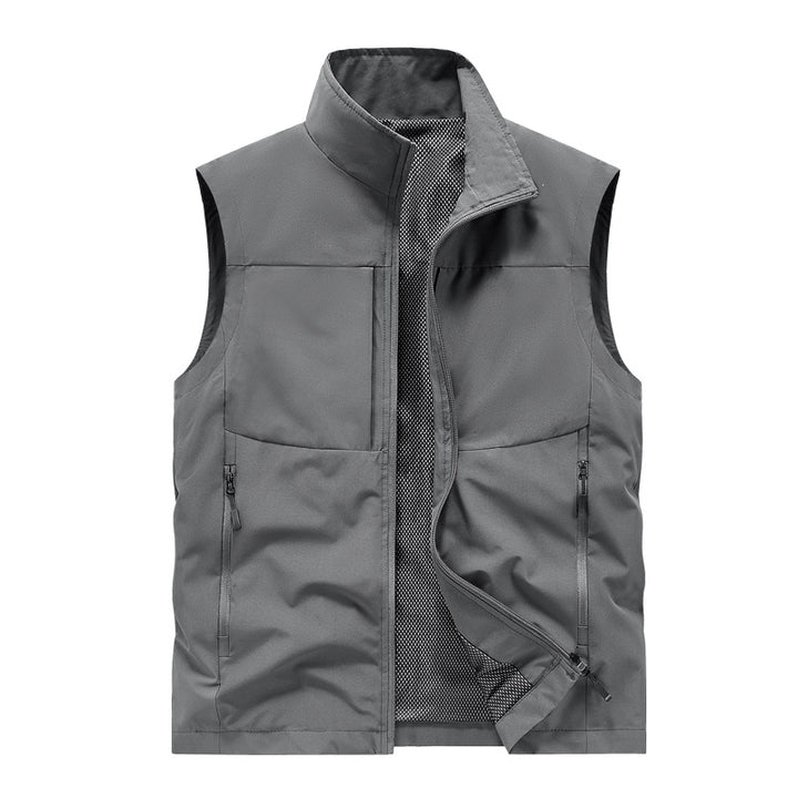 Herren Leichte winddichte Softshell-Steppweste mit Mesh-Innenfutter, Stehkragen & Reißverschlusstaschen Echoarchiv