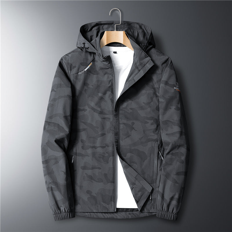Herren Leichte atmungsaktive Kapuzenjacke im Camouflage-Look mit wasserabweisender Oberfläche – Taviero