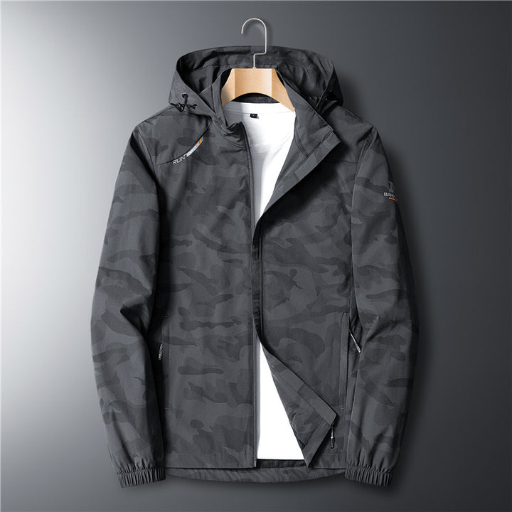 Herren Leichte atmungsaktive Kapuzenjacke im Camouflage-Look mit wasserabweisender Oberfläche – Taviero