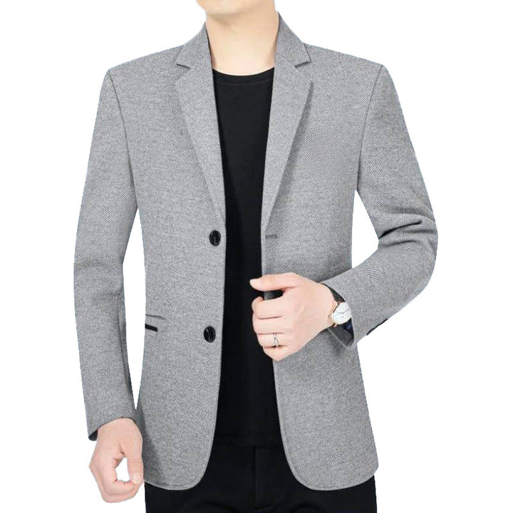 Herren Slim-Fit Sakko mit dezentem Logo und Strukturgewebe – Tianoro