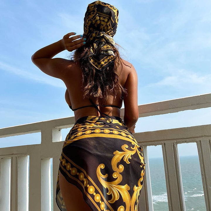 Damen Elegantes Strandtuch mit hohem Beinschlitz Echo Archiv