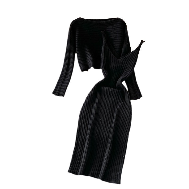Damen Modisches Strickkleid- und Oberteil-Set Echo Archiv