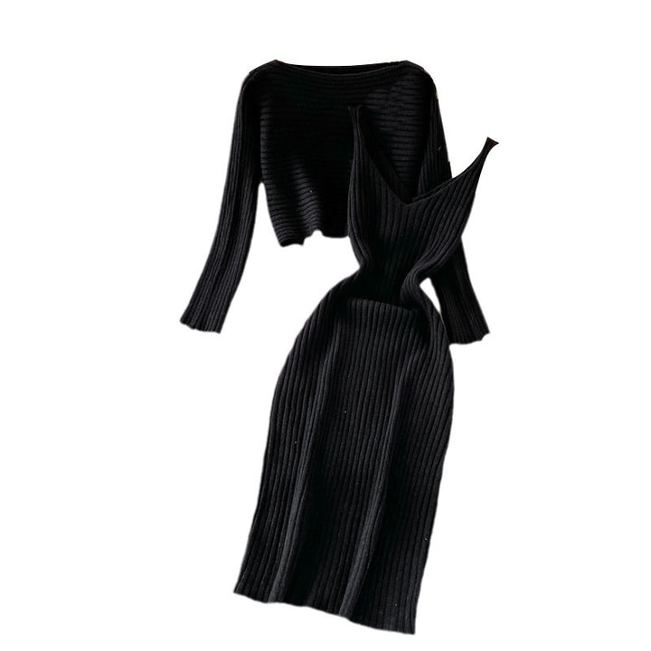 Damen Modisches Strickkleid- und Oberteil-Set Echo Archiv