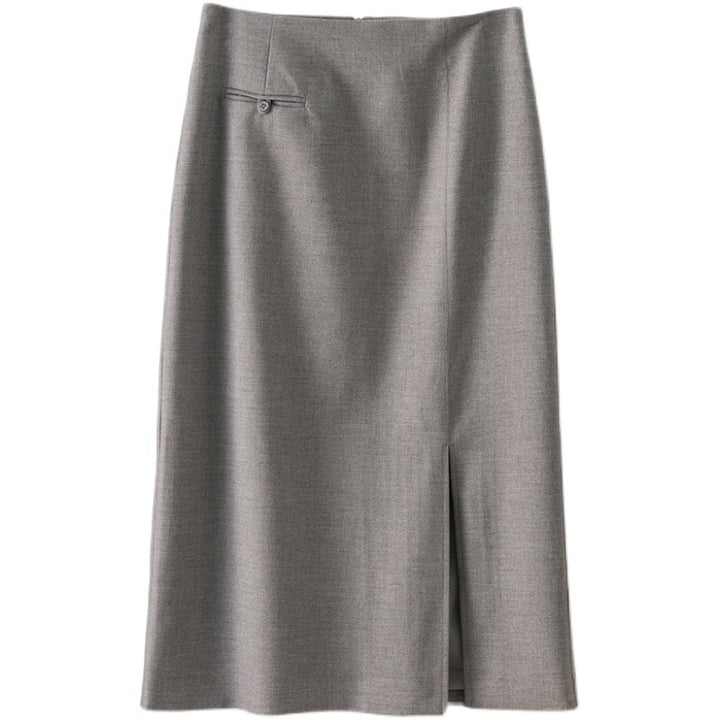 Damen Taillierter Midirock mit hohem Bund, dekorativer Leistentasche und vorderlichem Schlitz Echo Archiv