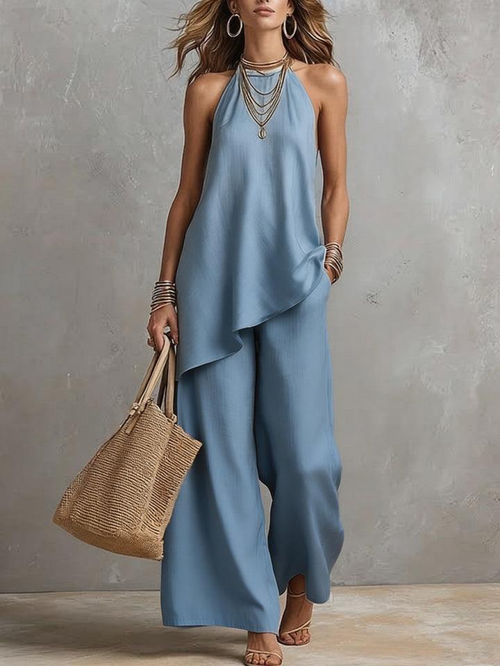 Damen luftiger Jumpsuit mit asymmetrischem Schnitt Echo Archiv