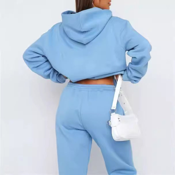 Damen nan oversized Kapuzen-Loungewear-Set mit Kängurutasche und elastischem Knöchelabschluss Echo Archiv