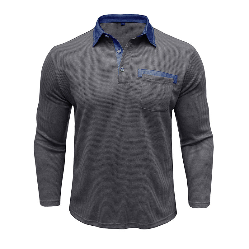 Herren Langarm Poloshirt mit strukturiertem Design Echoarchiv