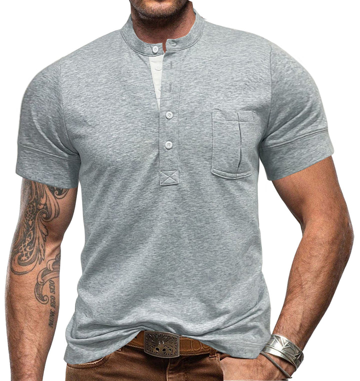 Herren Polohemd mit modernem Knopfdesign Echoarchiv
