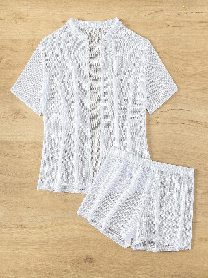 Damen Sportliches Kurzarm-Set mit atmungsaktiver Struktur Echo Archiv