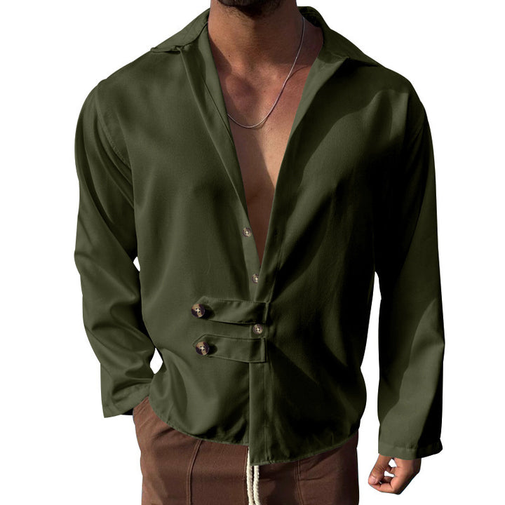 Herren elegantes Hemd mit modischem Knopfverschluss Echoarchiv