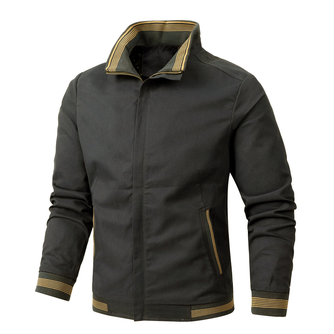 Herren Übergangsjacke aus Baumwoll-Twill mit Stehkragen und Rippbündchen Echoarchiv