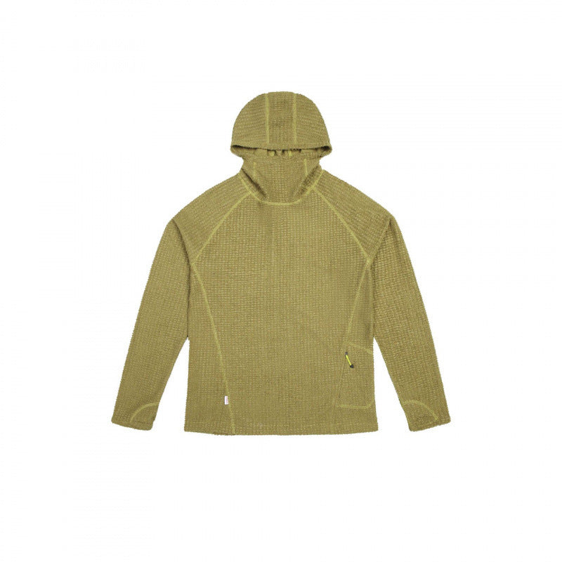 Unisex Texturierter Kapuzenpullover im Boxy‑Cut aus Waffelstrick mit Raglanärmeln und aufgesetzter Tasche Echo Archiv