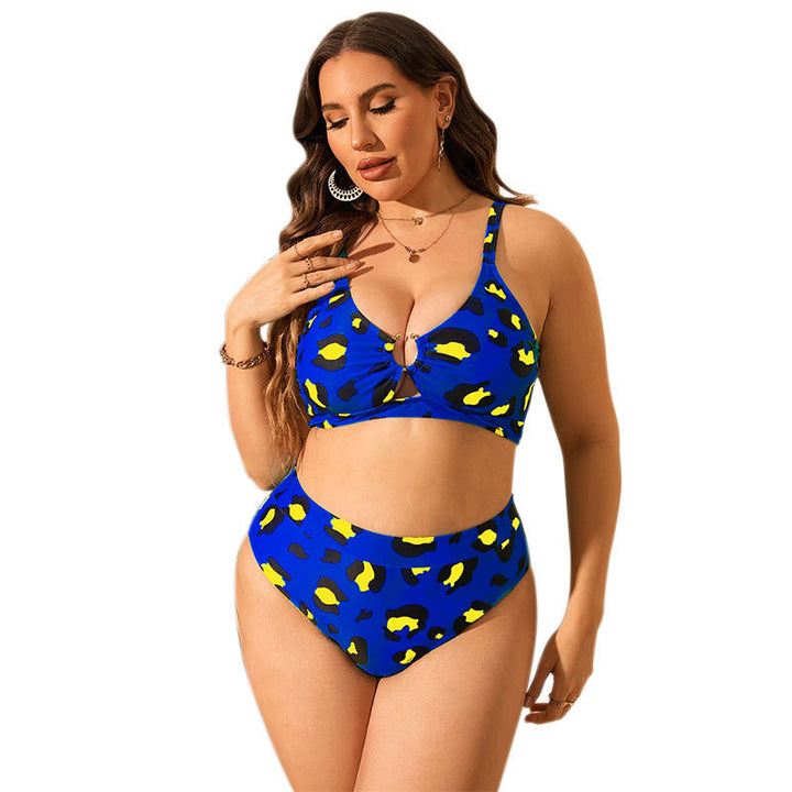 Damen Hochtaillierter Bikini mit kreativem Leopardenmuster Echo Archiv