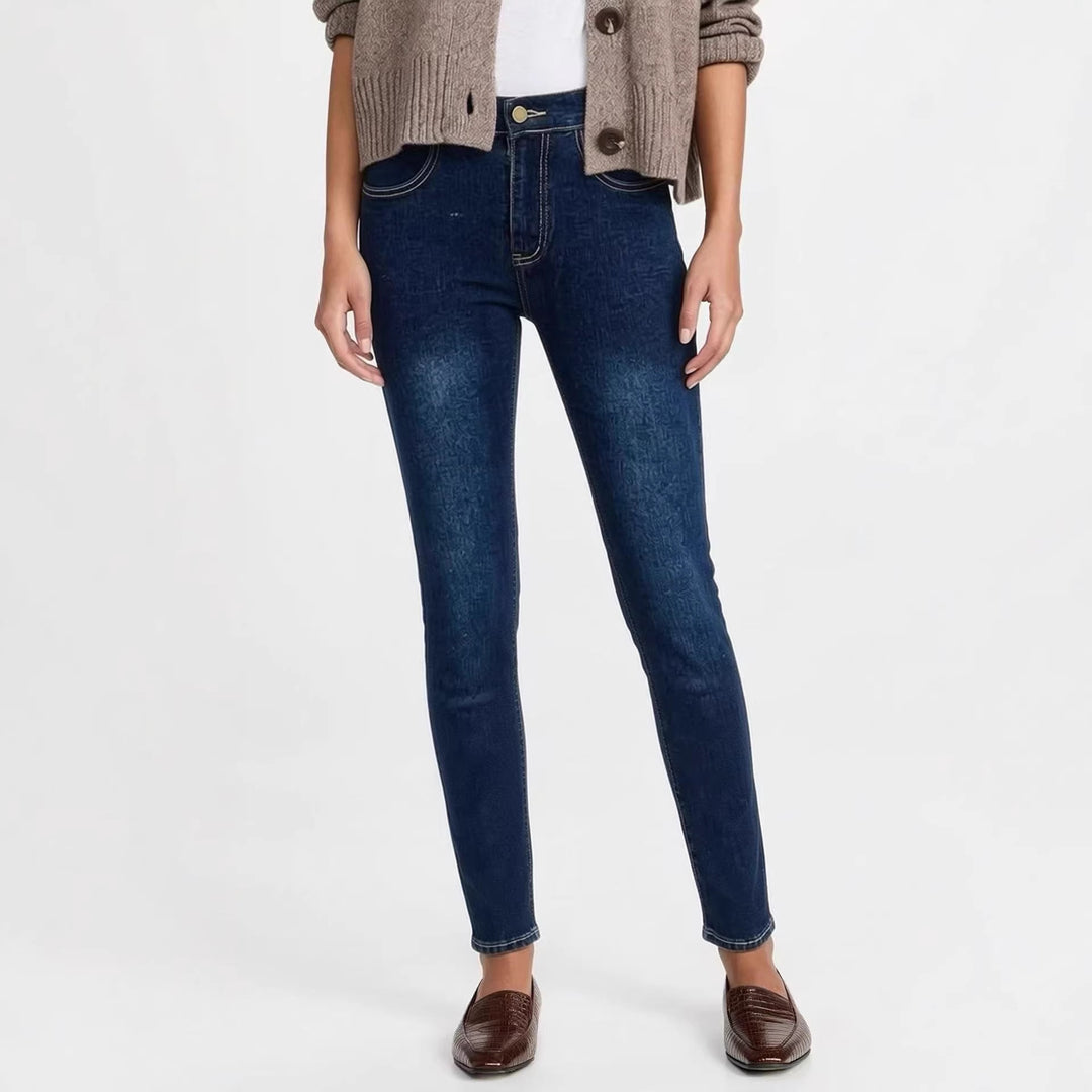 Damen Skinny Jeans im modernen Used-Look mit hohem Bund und elastischem Stretch Echo Archiv