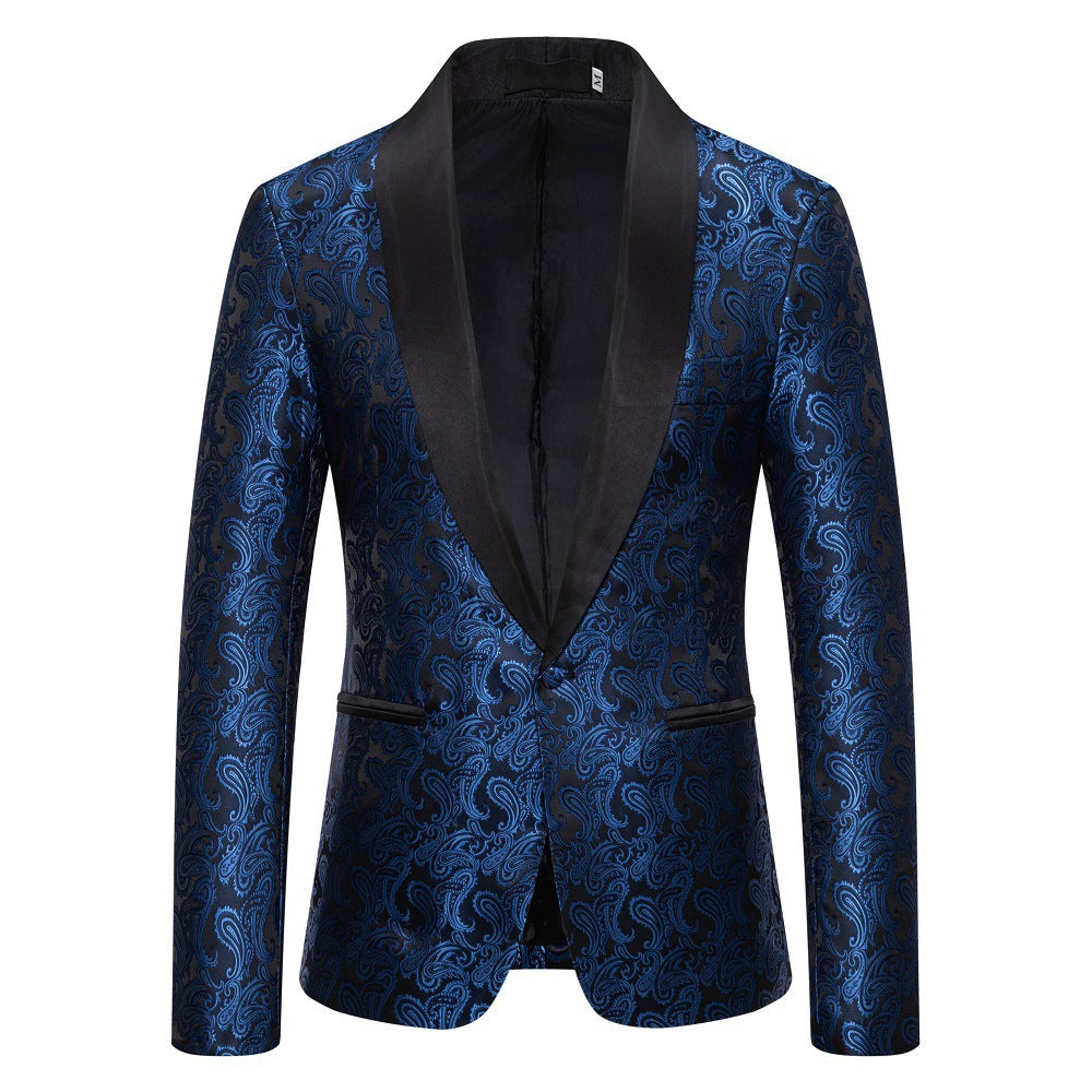 Herren eleganter Smoking-Blazer mit floralem Jacquard-Muster Echoarchiv