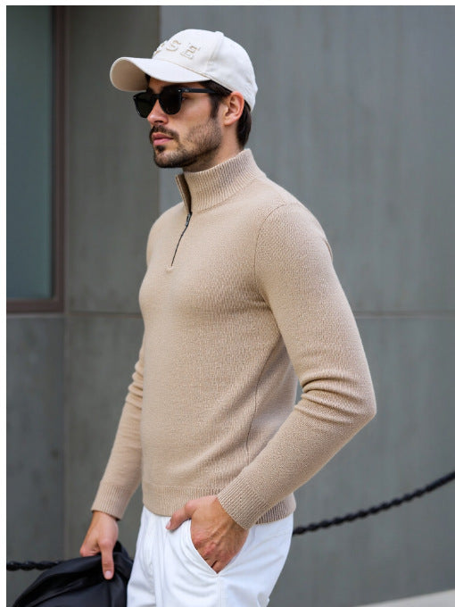 Herren Rollkragenpullover mit modernem Strukturdesign Echoarchiv