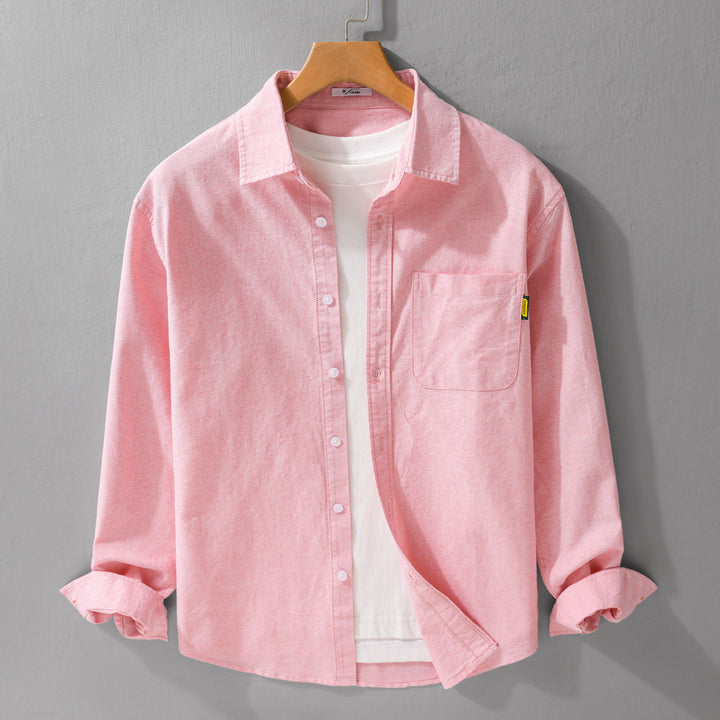 Damen Leichtes Baumwoll-Overshirt mit Kentkragen, aufgesetzter Brusttasche und Relaxed-Fit Echoarchiv