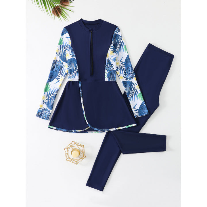 Damen Modischer UV-Schutz Badeanzug mit Oberteil und Leggings Echo Archiv