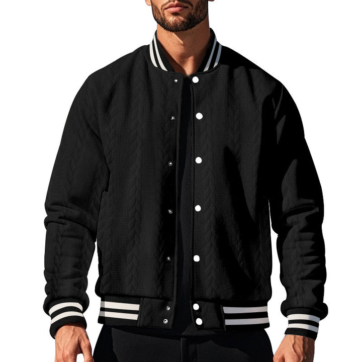 Herren moderner Strick-Bomberjacke mit gestepptem Design und seitlichen Eingrifftaschen Echoarchiv