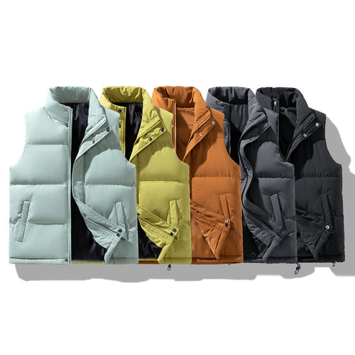Herren Isolierende Outdoor-Steppweste mit hohem Kragen, 2‑Wege‑Reißverschluss & verdeckten Eingrifftaschen Echoarchiv