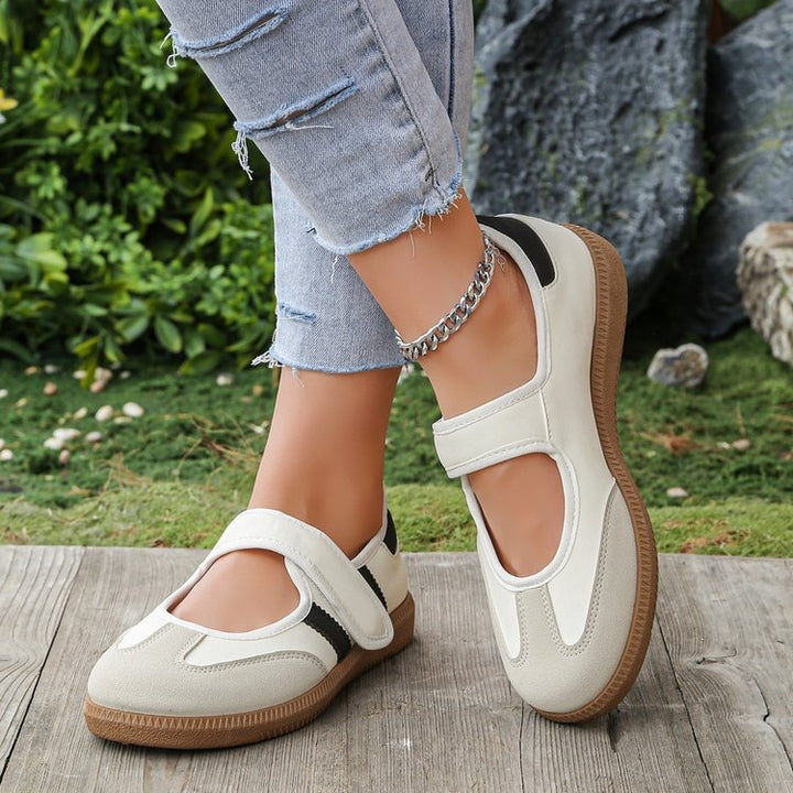 Damen Mary-Jane-Sneaker mit Klettverschluss, leichter Profilsohle und Komfortfußbett Echo Archiv