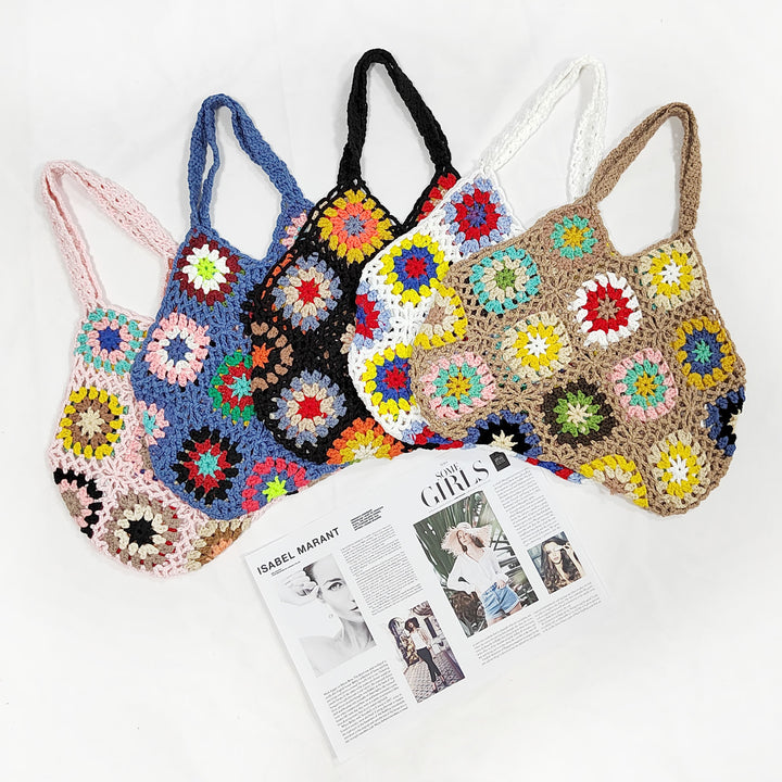 Damen Handgefertigte Häkel-Shopper-Tasche Echo Archiv