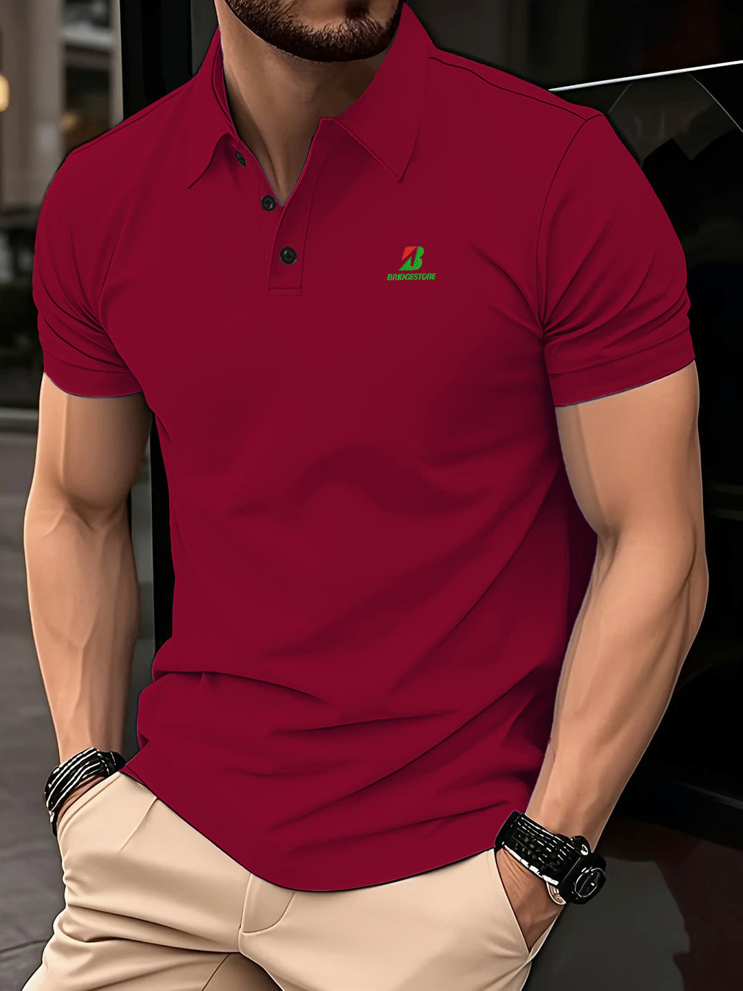 Herren Poloshirt mit modernem Schnitt und atmungsaktivem Material Echoarchiv