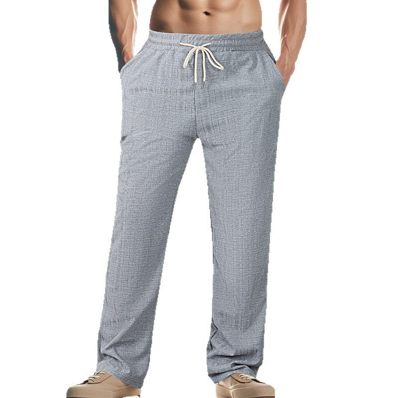 Herren Bequeme Freizeithose aus leichtem, atmungsaktivem Stoff mit elastischem Bund und verstellbarem Kordelzug Echoarchiv