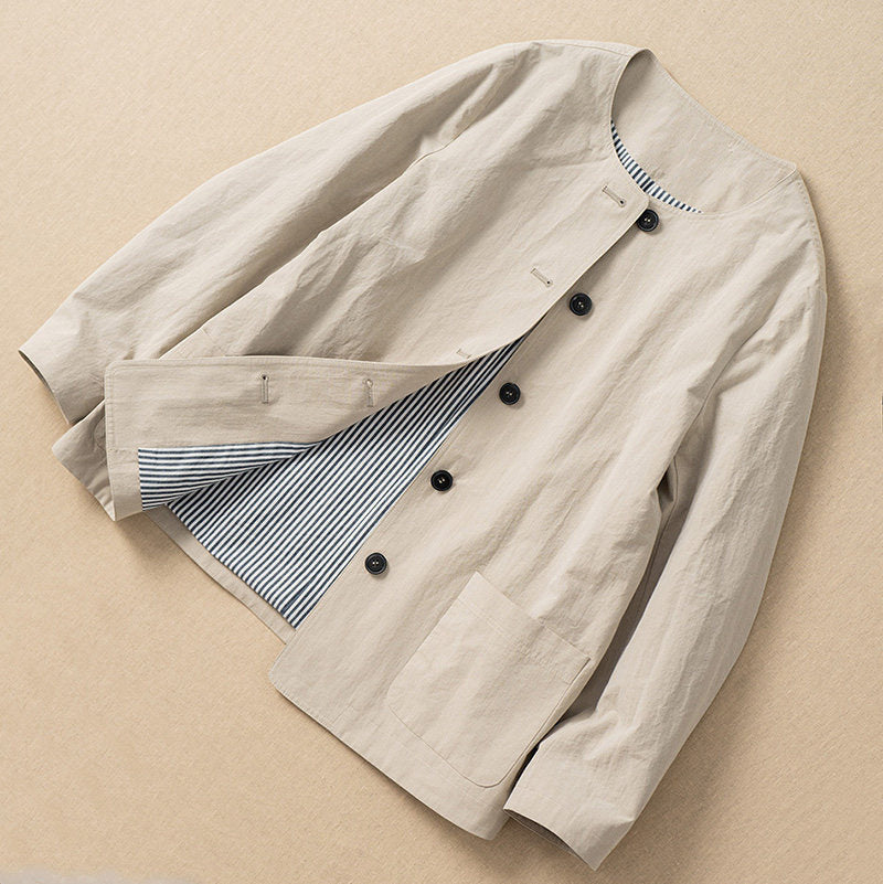 Damen Modische Übergangsjacke mit einzigartiger Knopfleiste Echoarchiv