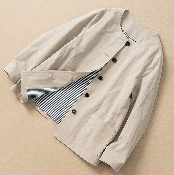 Damen Modische Übergangsjacke mit einzigartiger Knopfleiste Echoarchiv