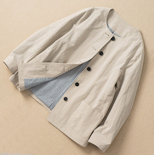 Damen Modische Übergangsjacke mit einzigartiger Knopfleiste Echoarchiv
