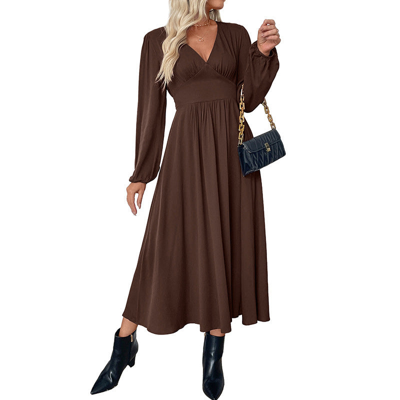 Damen Elegantes Langarm Maxikleid Echo Archiv