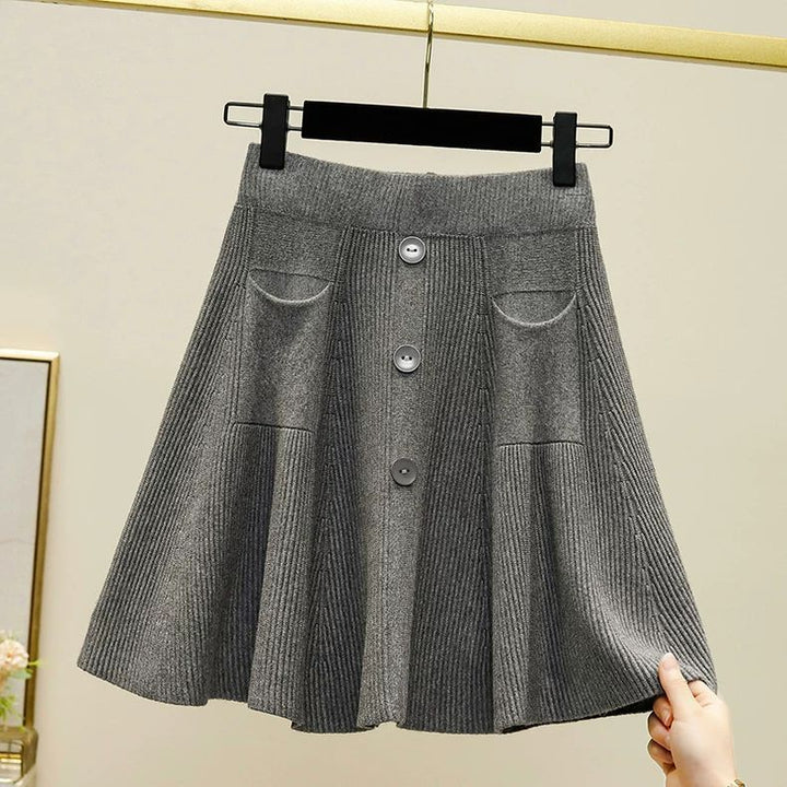 Damen Eleganter Strickrock mit Knöpfen Echo Archiv