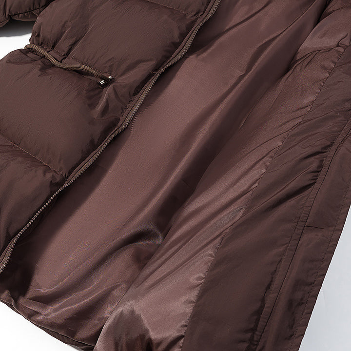 Damen Wattierte Pufferjacke mit Kapuze, taillierbarem Kordelzug und Zwei-Wege-Reißverschluss Echo Archiv