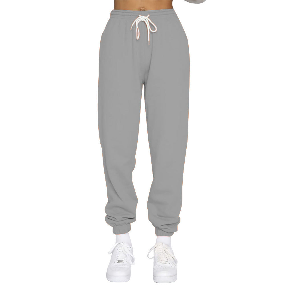 Damen nan High‑Waist Relax-Jogginghose mit elastischem Komfortbund, Kordelzug und gerippten Knöchelbündchen Echo Archiv