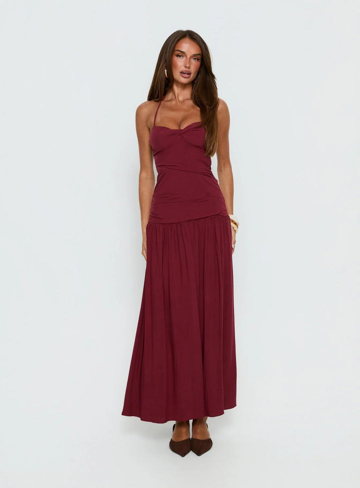 Damen Maxikleid mit Punktedesign und asymmetrischem Schnitt Echo Archiv