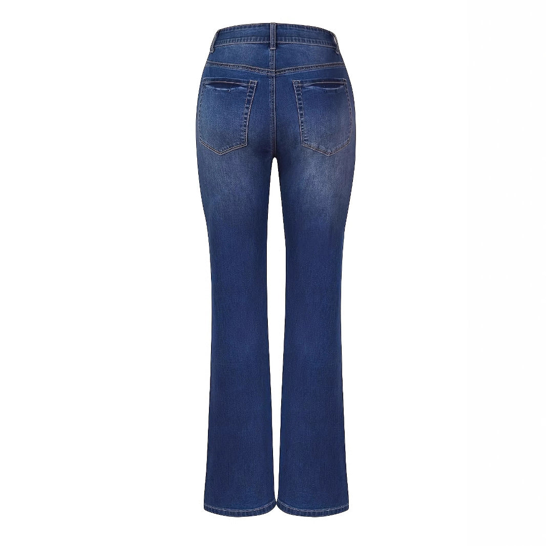 Damen Hochtaillierte Button‑Fly Flared‑Jeans mit sculptender Mittelnaht Echo Archiv