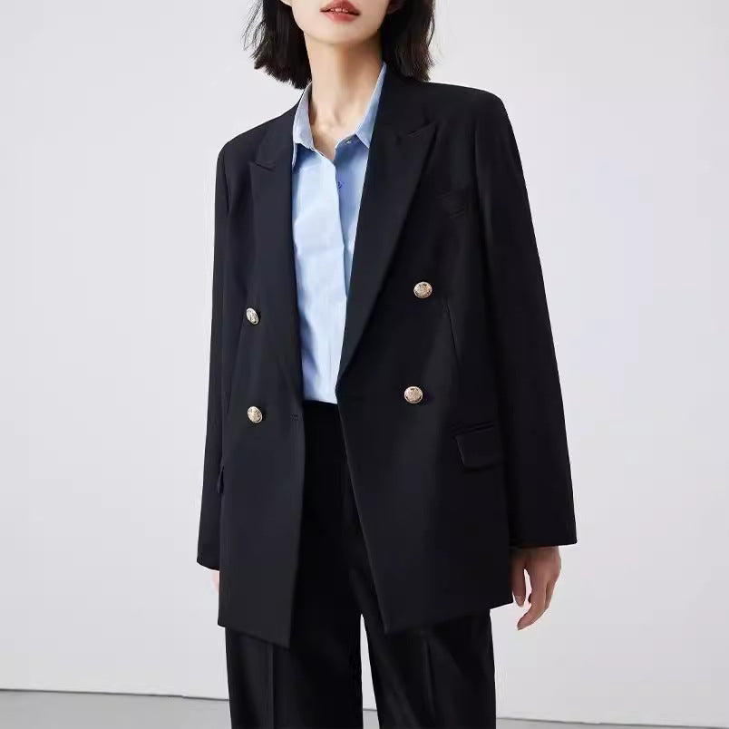 Damen Doppelreiher Blazer mit glänzenden Knöpfen Echoarchiv