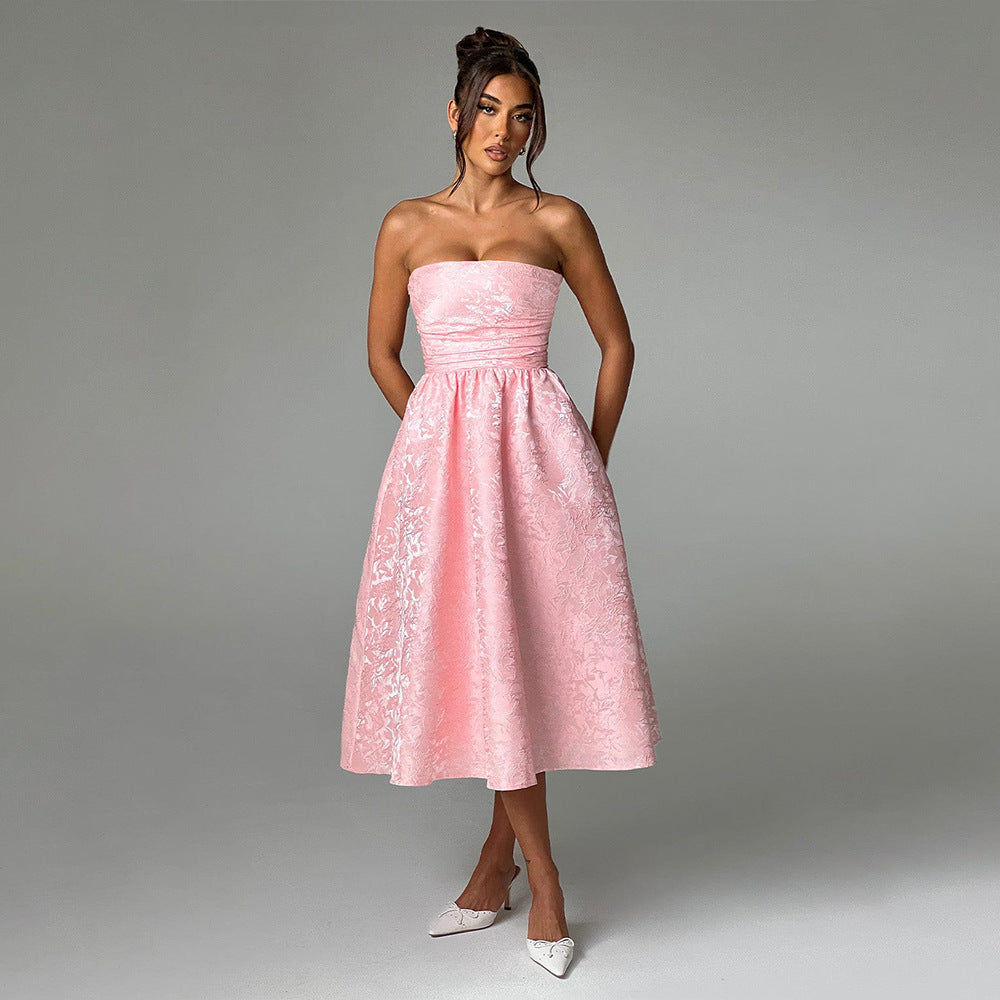 Damen Ballkleid mit schulterfreiem Design und fließendem Rock Echo Archiv