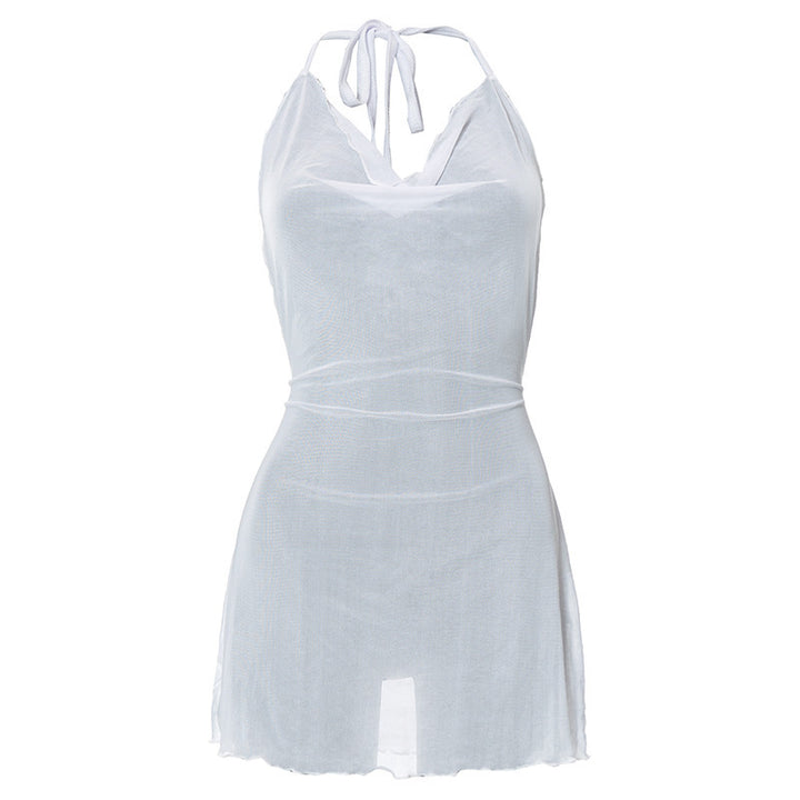 Damen luftiges Chiffonkleid mit femininem Ausschnitt und feinen Rüschen Echo Archiv