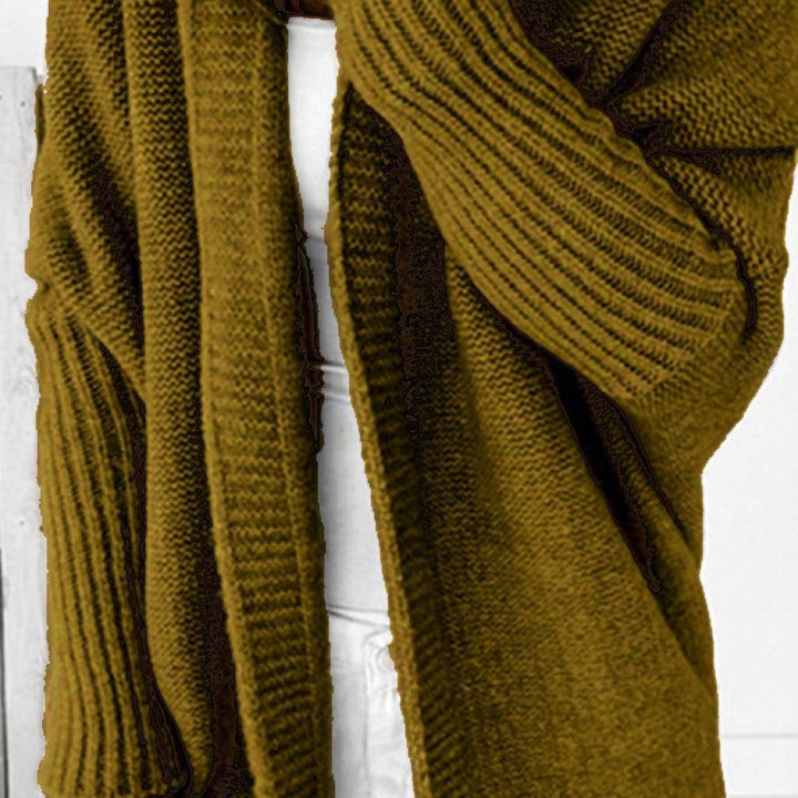 Damen Longline Kapuzen-Strickcardigan mit offener Front – Veloura