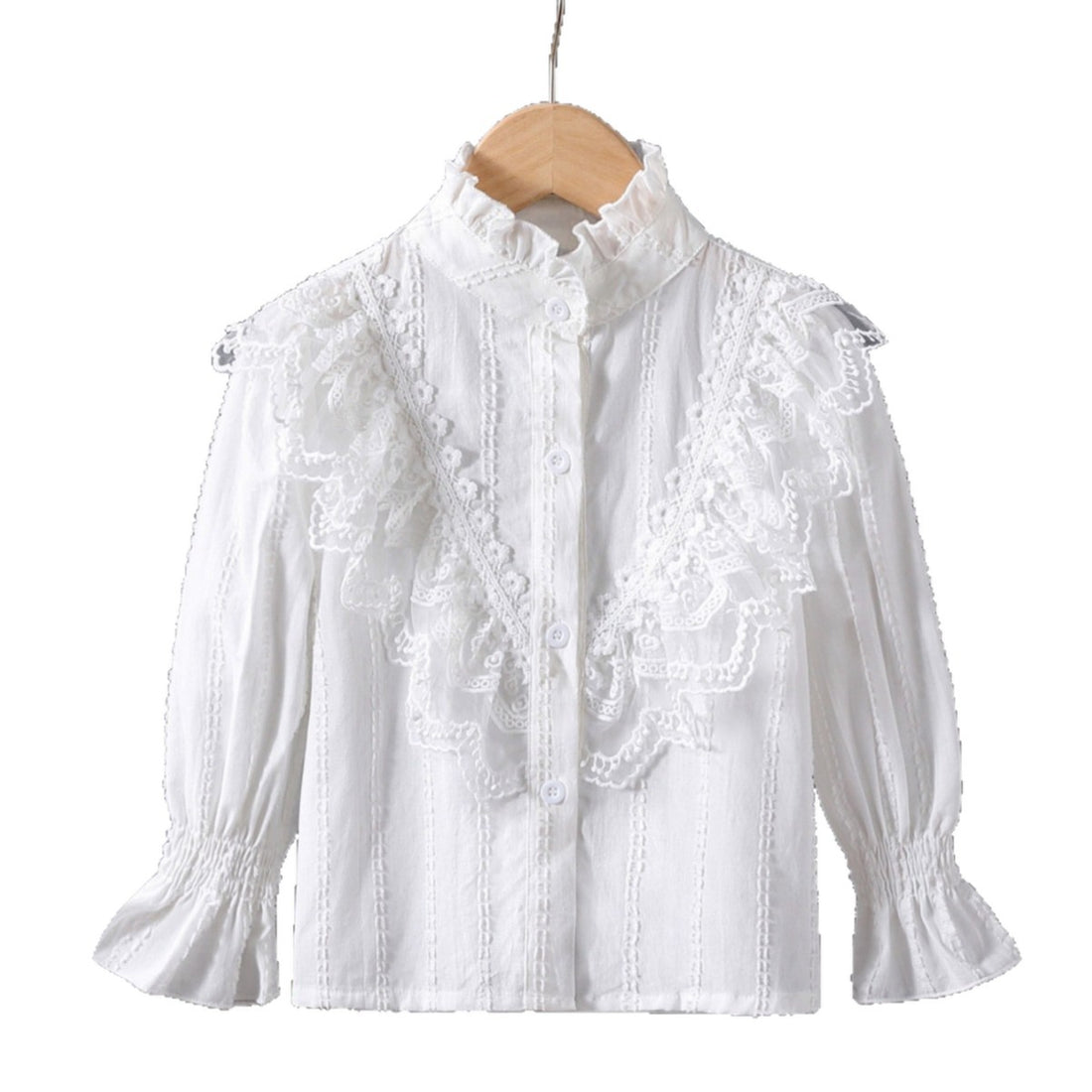 Mädchen Rüschenbluse mit eleganten Spitzenakzenten