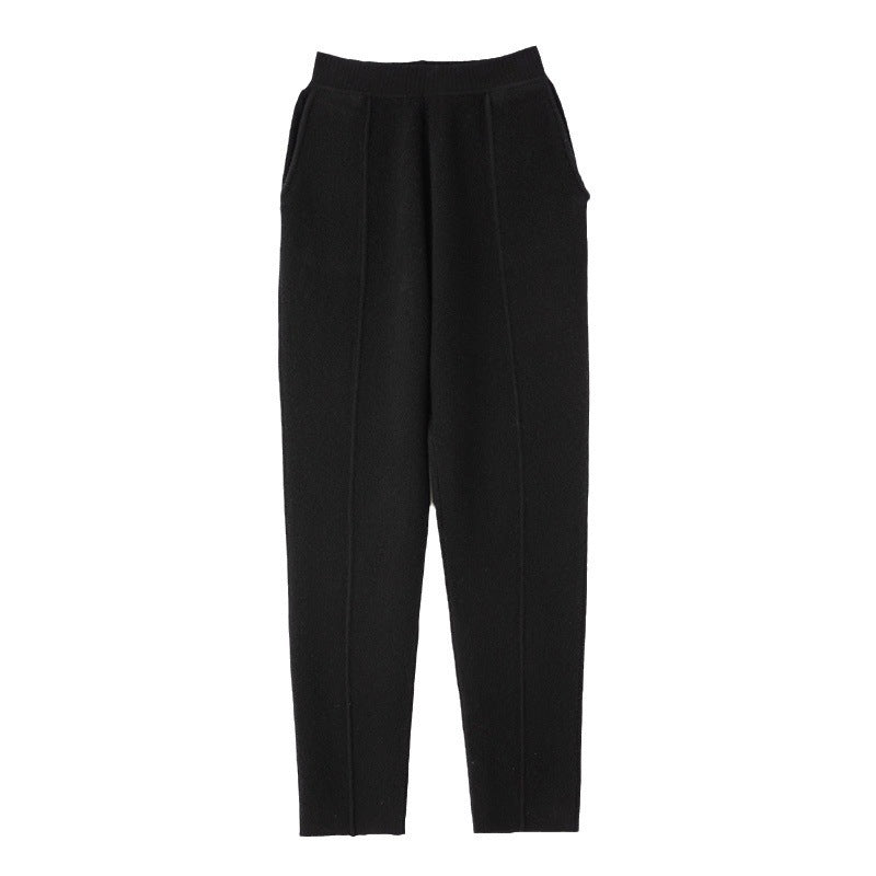 Damen Strickhose mit schmaler Beinform, elastischem Bund und Bügelfalte Echoarchiv