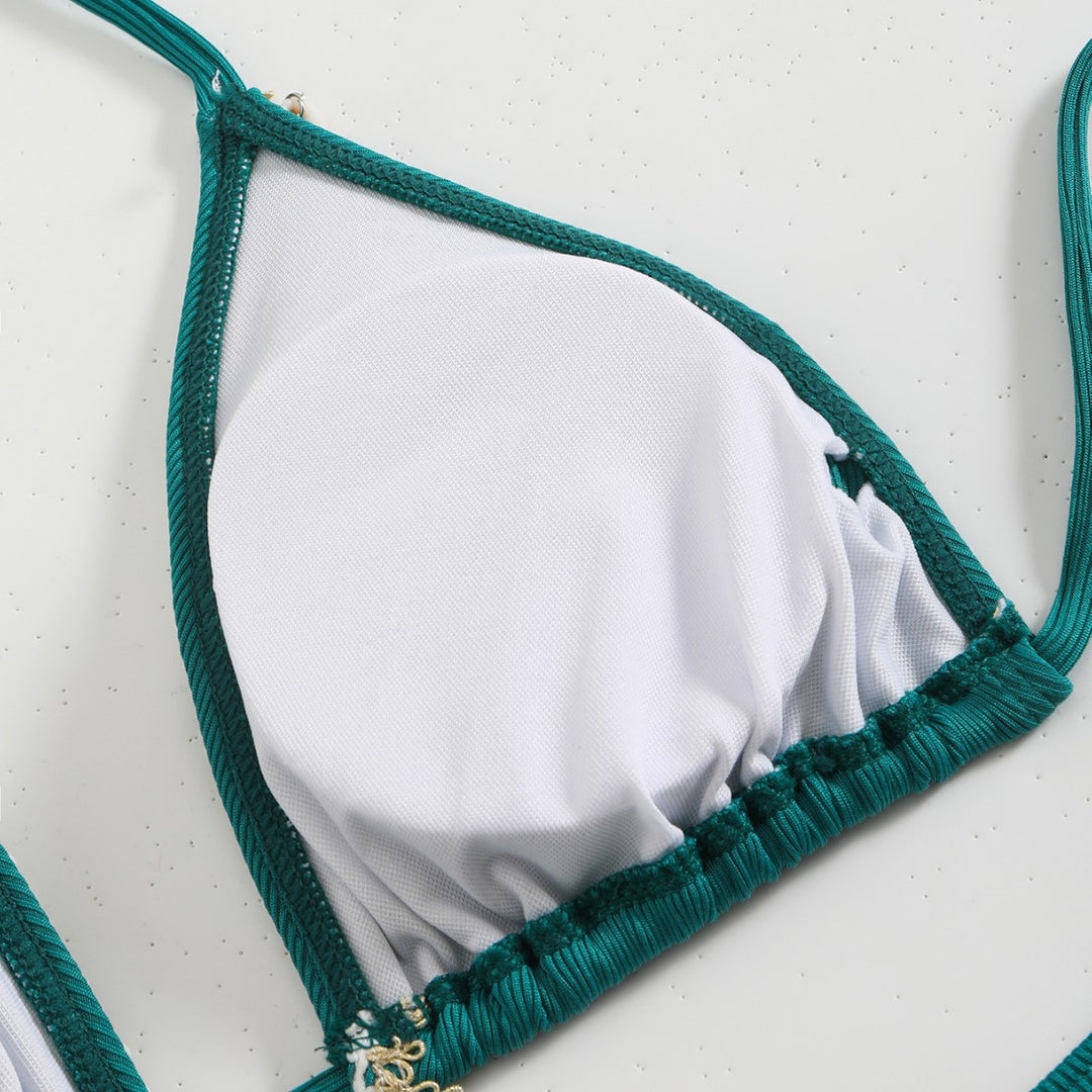 Damen Bunt geschmückter Triangel-Bikini Echo Archiv